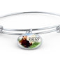 Catholic St. Francis Circle Bangle Bracelet Stainless Steel or 18k Gold" - Express Your Love Gifts
