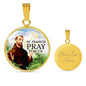 Catholic St. Francis Circle Necklace Stainless Steel or 18k Gold 18-22" - Express Your Love Gifts
