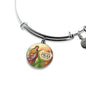 Catholic St. Margaret Circle Bangle Bracelet Stainless Steel or 18k Gold" - Express Your Love Gifts