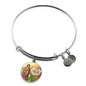 Catholic St. Margaret Circle Bangle Bracelet Stainless Steel or 18k Gold" - Express Your Love Gifts