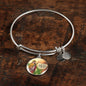 Catholic St. Margaret Circle Bangle Bracelet Stainless Steel or 18k Gold" - Express Your Love Gifts