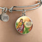 Catholic St. Margaret Circle Bangle Bracelet Stainless Steel or 18k Gold" - Express Your Love Gifts
