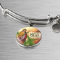 Catholic St. Margaret Circle Bangle Bracelet Stainless Steel or 18k Gold" - Express Your Love Gifts