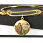 Catholic St. Margaret Circle Bangle Bracelet Stainless Steel or 18k Gold" - Express Your Love Gifts