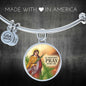 Catholic St. Margaret Circle Bangle Bracelet Stainless Steel or 18k Gold" - Express Your Love Gifts