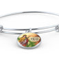 Catholic St. Margaret Circle Bangle Bracelet Stainless Steel or 18k Gold" - Express Your Love Gifts
