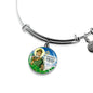 Catholic St. Patrick Circle Bangle Bracelet Stainless Steel or 18k Gold" - Express Your Love Gifts