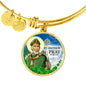 Catholic St. Patrick Circle Bangle Bracelet Stainless Steel or 18k Gold" - Express Your Love Gifts