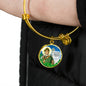 Catholic St. Patrick Circle Bangle Bracelet Stainless Steel or 18k Gold" - Express Your Love Gifts