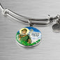 Catholic St. Patrick Circle Bangle Bracelet Stainless Steel or 18k Gold" - Express Your Love Gifts