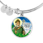 Catholic St. Patrick Circle Bangle Bracelet Stainless Steel or 18k Gold" - Express Your Love Gifts