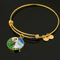 Catholic St. Patrick Circle Bangle Bracelet Stainless Steel or 18k Gold" - Express Your Love Gifts