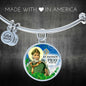 Catholic St. Patrick Circle Bangle Bracelet Stainless Steel or 18k Gold" - Express Your Love Gifts