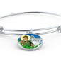Catholic St. Patrick Circle Bangle Bracelet Stainless Steel or 18k Gold" - Express Your Love Gifts