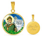 Catholic St. Patrick Circle Necklace Stainless Steel or 18k Gold 18-22" - Express Your Love Gifts