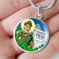 Catholic St. Patrick Circle Necklace Stainless Steel or 18k Gold 18-22" - Express Your Love Gifts