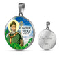 Catholic St. Patrick Circle Necklace Stainless Steel or 18k Gold 18-22" - Express Your Love Gifts