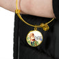 Catholic St. Peter Circle Bangle Bracelet Stainless Steel or 18k Gold" - Express Your Love Gifts