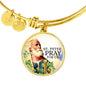 Catholic St. Peter Circle Bangle Bracelet Stainless Steel or 18k Gold" - Express Your Love Gifts