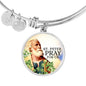 Catholic St. Peter Circle Bangle Bracelet Stainless Steel or 18k Gold" - Express Your Love Gifts