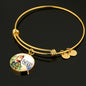 Catholic St. Peter Circle Bangle Bracelet Stainless Steel or 18k Gold" - Express Your Love Gifts