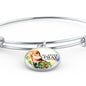 Catholic St. Peter Circle Bangle Bracelet Stainless Steel or 18k Gold" - Express Your Love Gifts