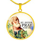 Catholic St. Peter Circle Necklace Stainless Steel or 18k Gold 18-22" - Express Your Love Gifts