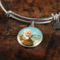 Catholic St. Pio Circle Bangle Bracelet Stainless Steel or 18k Gold" - Express Your Love Gifts