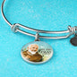 Catholic St. Pio Circle Bangle Bracelet Stainless Steel or 18k Gold" - Express Your Love Gifts