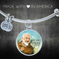 Catholic St. Pio Circle Bangle Bracelet Stainless Steel or 18k Gold" - Express Your Love Gifts