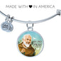 Catholic St. Pio Circle Bangle Bracelet Stainless Steel or 18k Gold" - Express Your Love Gifts