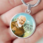 Catholic St. Pio Circle Necklace Stainless Steel or 18k Gold 18-22" - Express Your Love Gifts