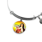 Catholic St. Therese Circle Bangle Bracelet Stainless Steel or 18k Gold" - Express Your Love Gifts