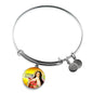 Catholic St. Therese Circle Bangle Bracelet Stainless Steel or 18k Gold" - Express Your Love Gifts