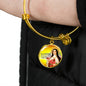 Catholic St. Therese Circle Bangle Bracelet Stainless Steel or 18k Gold" - Express Your Love Gifts