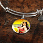 Catholic St. Therese Circle Bangle Bracelet Stainless Steel or 18k Gold" - Express Your Love Gifts