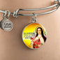 Catholic St. Therese Circle Bangle Bracelet Stainless Steel or 18k Gold" - Express Your Love Gifts