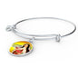Catholic St. Therese Circle Bangle Bracelet Stainless Steel or 18k Gold" - Express Your Love Gifts