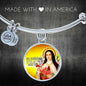 Catholic St. Therese Circle Bangle Bracelet Stainless Steel or 18k Gold" - Express Your Love Gifts