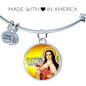 Catholic St. Therese Circle Bangle Bracelet Stainless Steel or 18k Gold" - Express Your Love Gifts