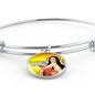 Catholic St. Therese Circle Bangle Bracelet Stainless Steel or 18k Gold" - Express Your Love Gifts