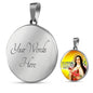 Catholic St. Therese Circle Necklace Stainless Steel or 18k Gold 18-22" - Express Your Love Gifts