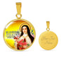 Catholic St. Therese Circle Necklace Stainless Steel or 18k Gold 18-22" - Express Your Love Gifts