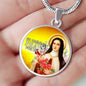 Catholic St. Therese Circle Necklace Stainless Steel or 18k Gold 18-22" - Express Your Love Gifts