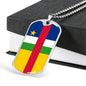 Central Africa Republic Flag Necklace Central African Republic Flag Stainless Steel or 18k Gold Dog Tag 24" - Express Your Love Gifts