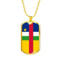 Central Africa Republic Flag Necklace Central African Republic Flag Stainless Steel or 18k Gold Dog Tag 24" - Express Your Love Gifts