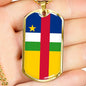Central Africa Republic Flag Necklace Central African Republic Flag Stainless Steel or 18k Gold Dog Tag 24" - Express Your Love Gifts