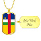 Central Africa Republic Flag Necklace Central African Republic Flag Stainless Steel or 18k Gold Dog Tag 24" - Express Your Love Gifts