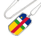 Central Africa Republic Flag Necklace Central African Republic Flag Stainless Steel or 18k Gold Dog Tag 24" - Express Your Love Gifts
