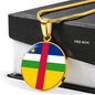 Central African Republic Flag Circle Necklace Stainless Steel or 18k Gold 18-22" - Express Your Love Gifts